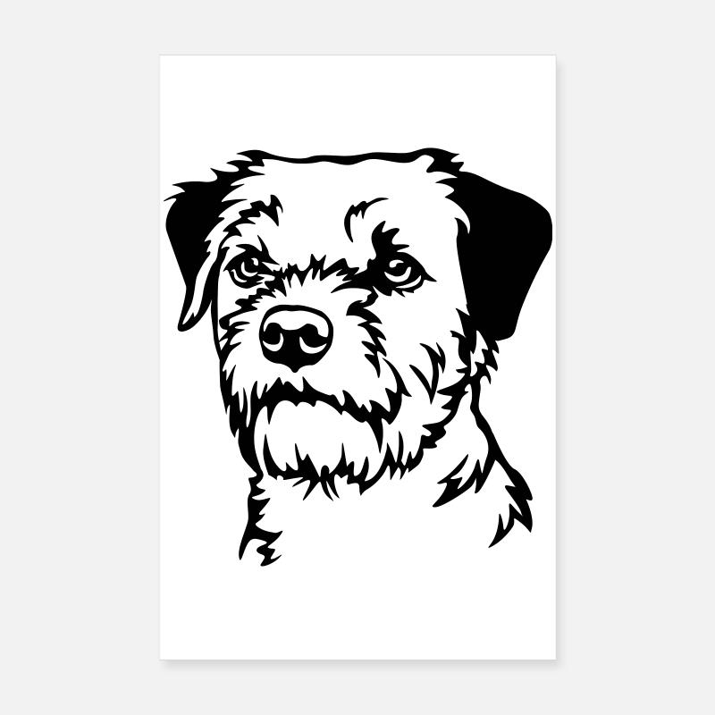 Tête de Border Terrier Poster 20 x 30 cm
