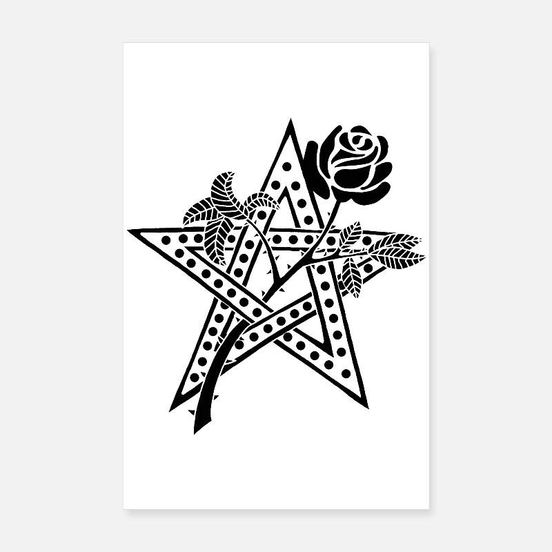 Die schwarze Rose und der Stern Poster 20x30 cm