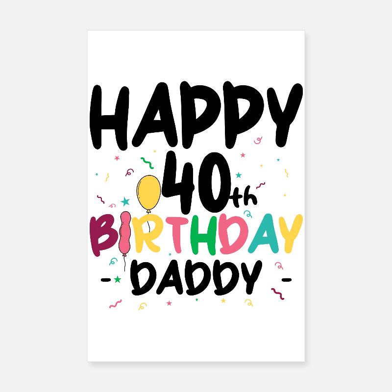 Bunte Geburtstagsbriefe Poster 20x30 cm