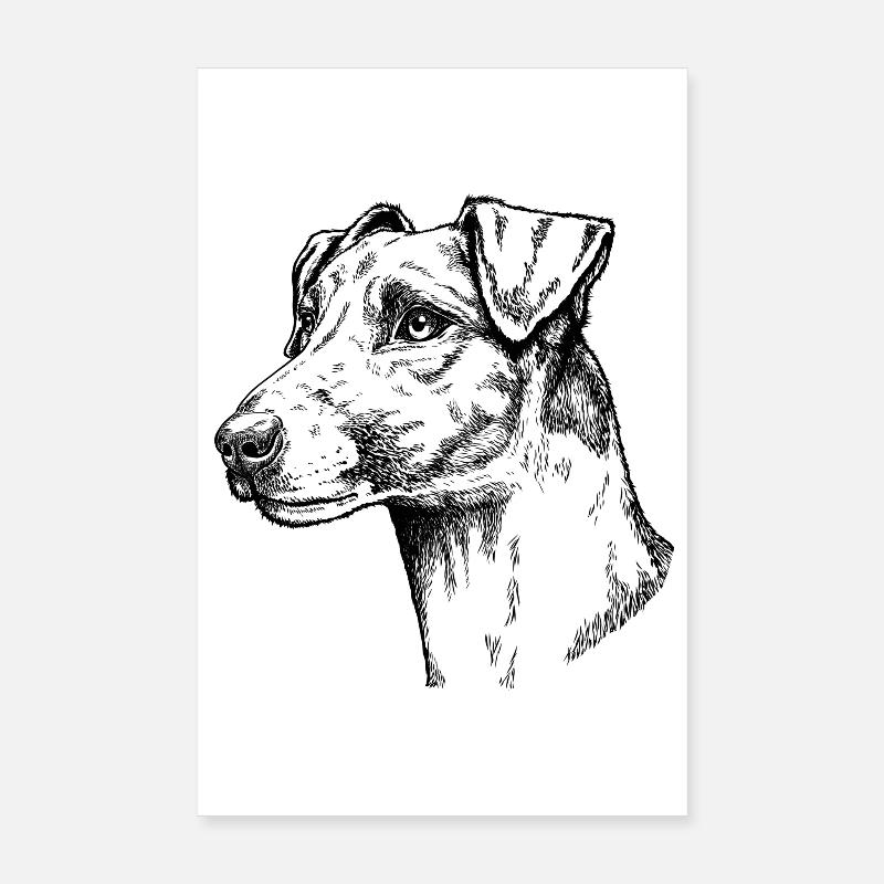 Foxterrier Glatthaar Portrait Poster 20x30 cm