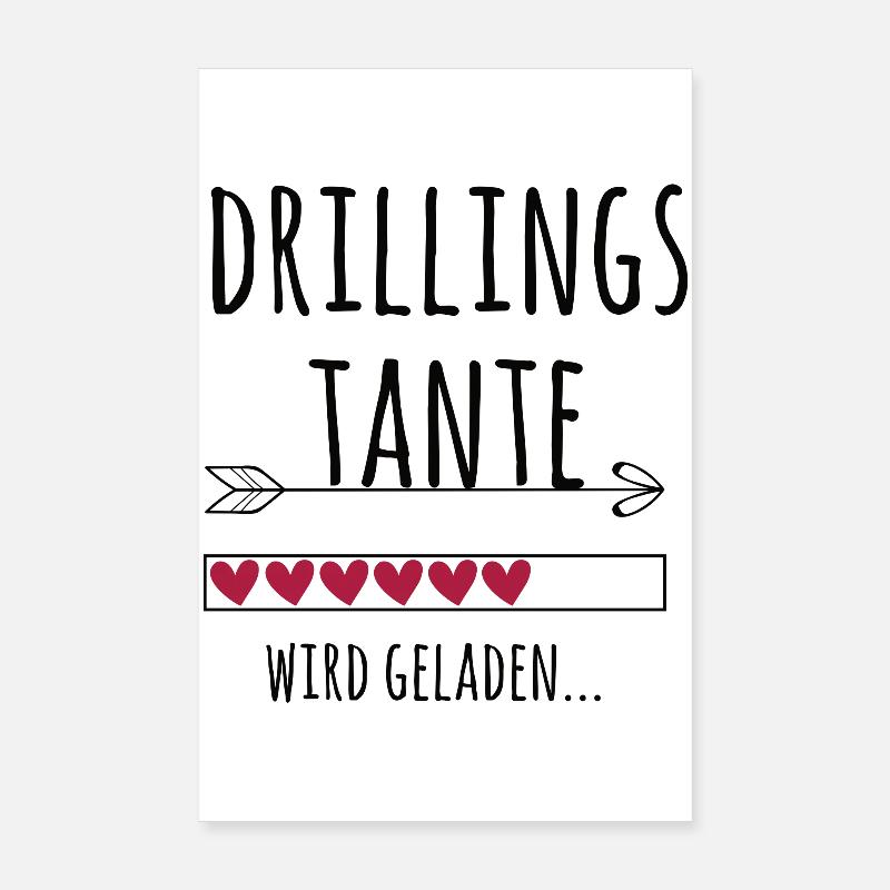 werdende Drillingstante Schwangerschaft Drillinge Poster 20x30 cm