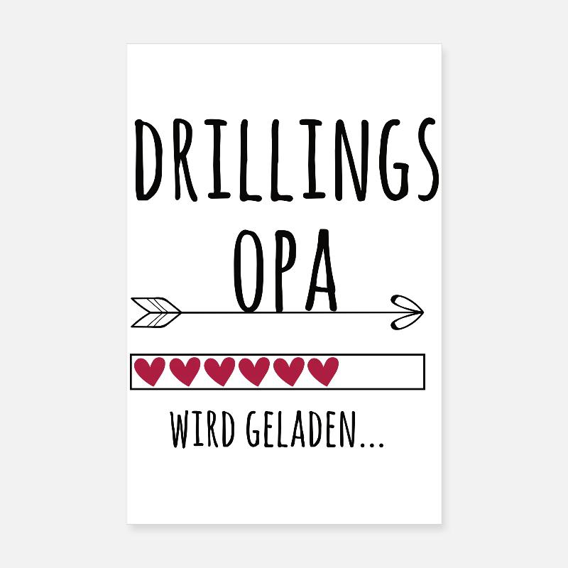 werdender Drillingsopa Schwangerschaft Drillinge Poster 20x30 cm