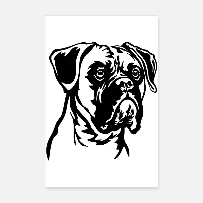 Boxer Kopf Poster 20x30 cm