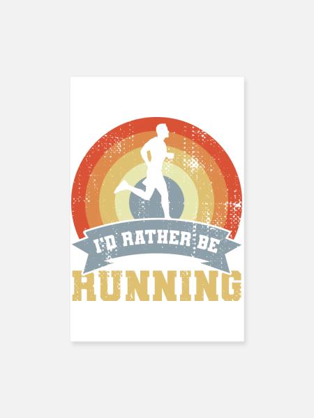 Citation du coureur Look vintage - Poster 20 x 30 cm - blanc - Devant