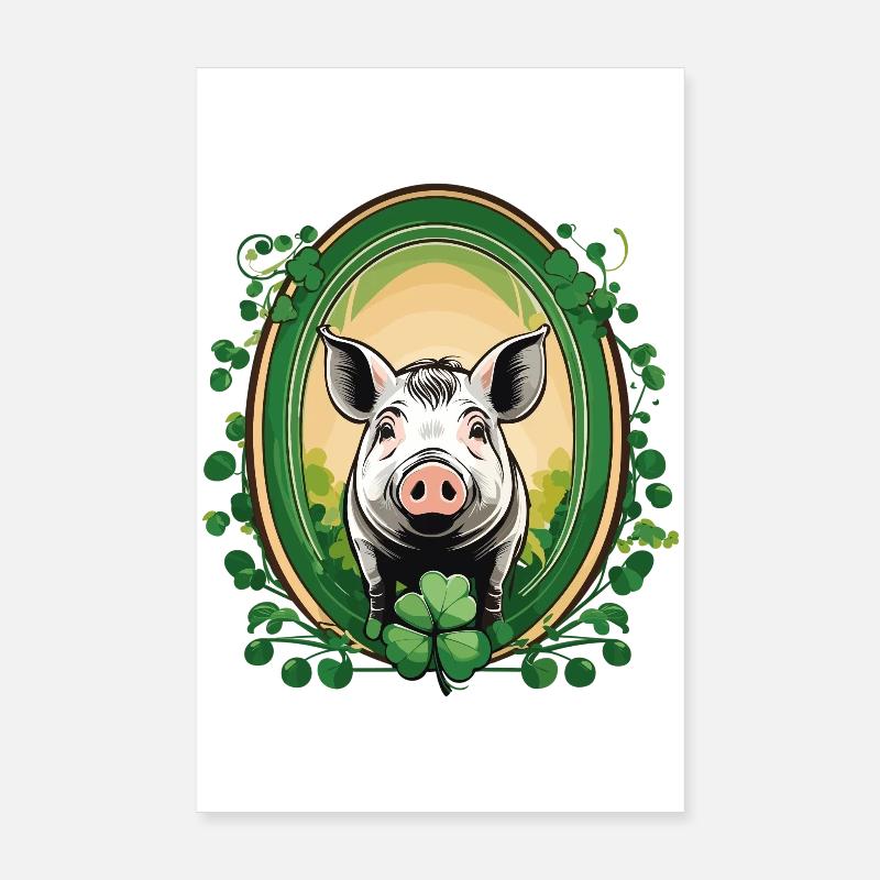 Glücksschweinchen Poster 20x30 cm