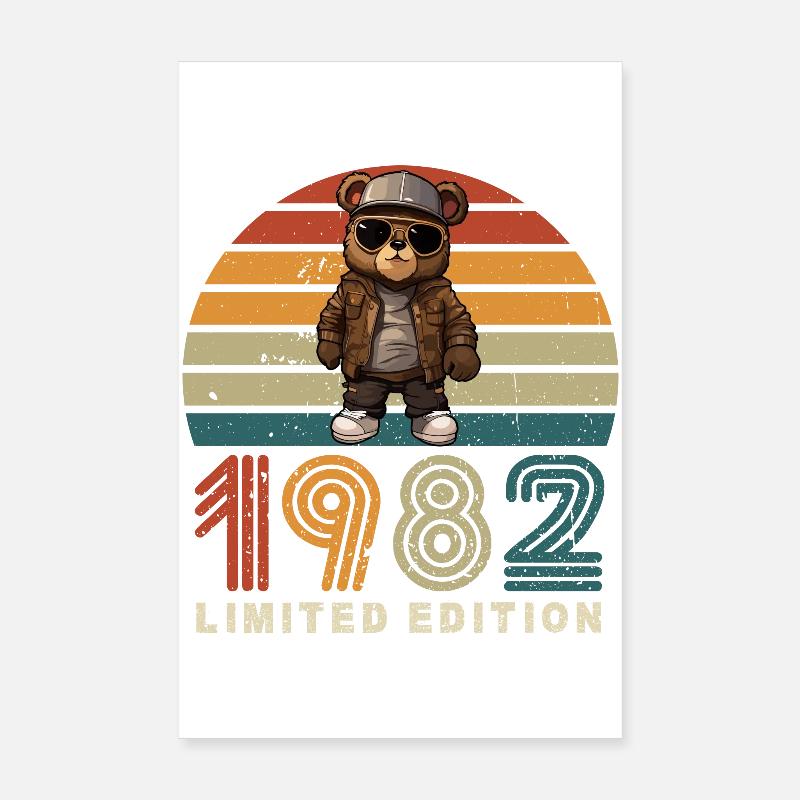 Édition limitée 1982 année de construction anniversaire rétro Poster 20 x 30 cm