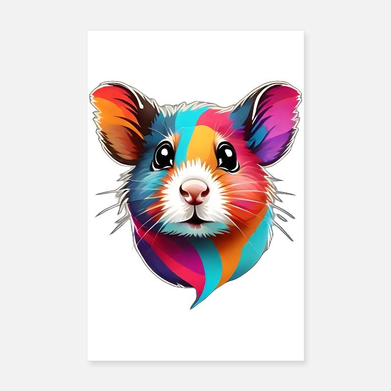visage de hamster coloré Poster 20 x 30 cm
