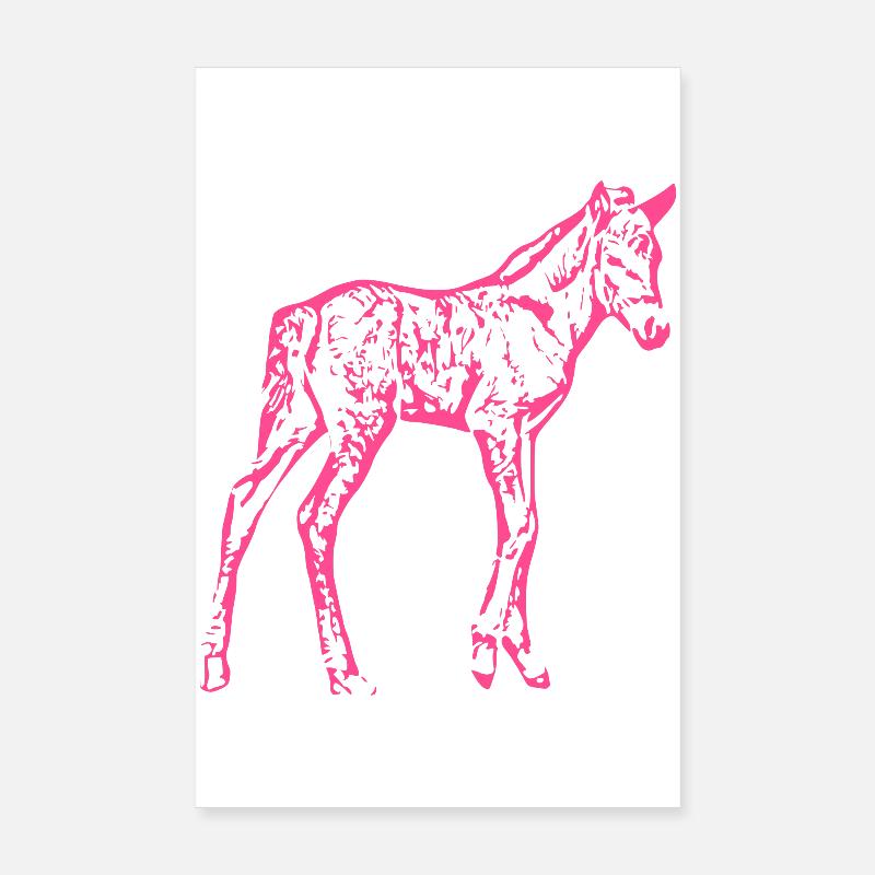 Pferd rosa pink Poster 20x30 cm