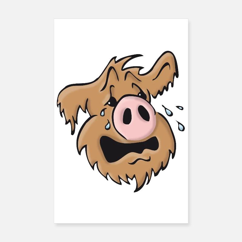 Schweinehund heulend Poster 20x30 cm
