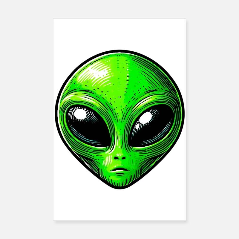Martian Extraterrestrial Alien Poster 8" x 12" (20x30 cm)