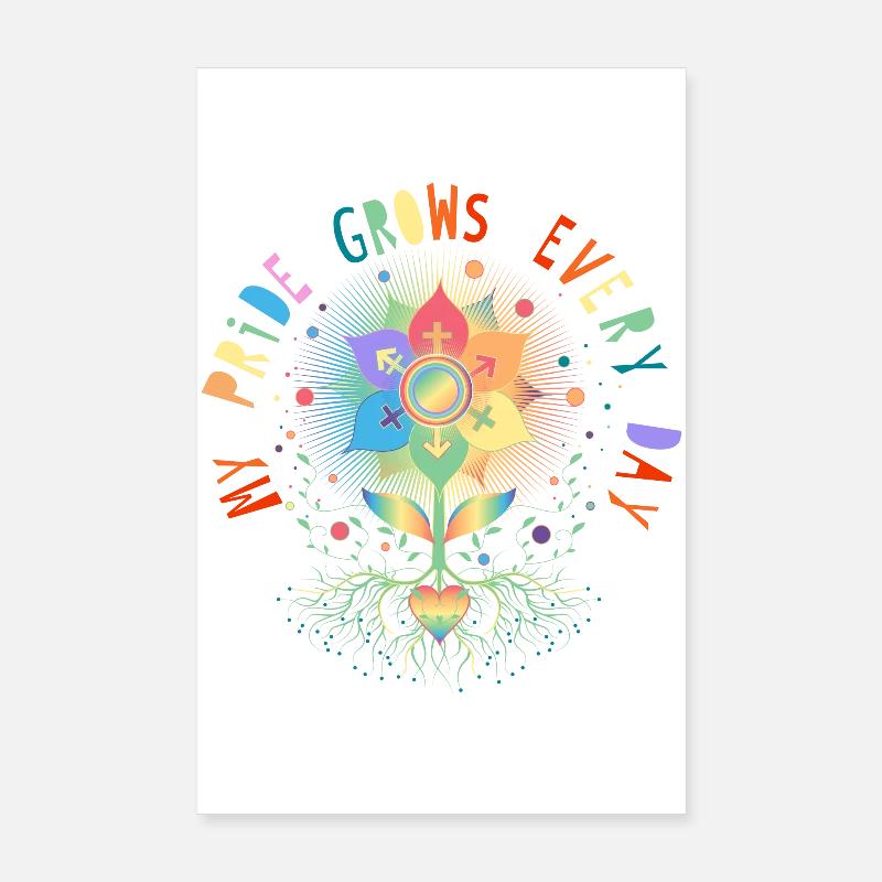 Fleur avec racine symbole de fierté et d’appartenance Poster 20 x 30 cm
