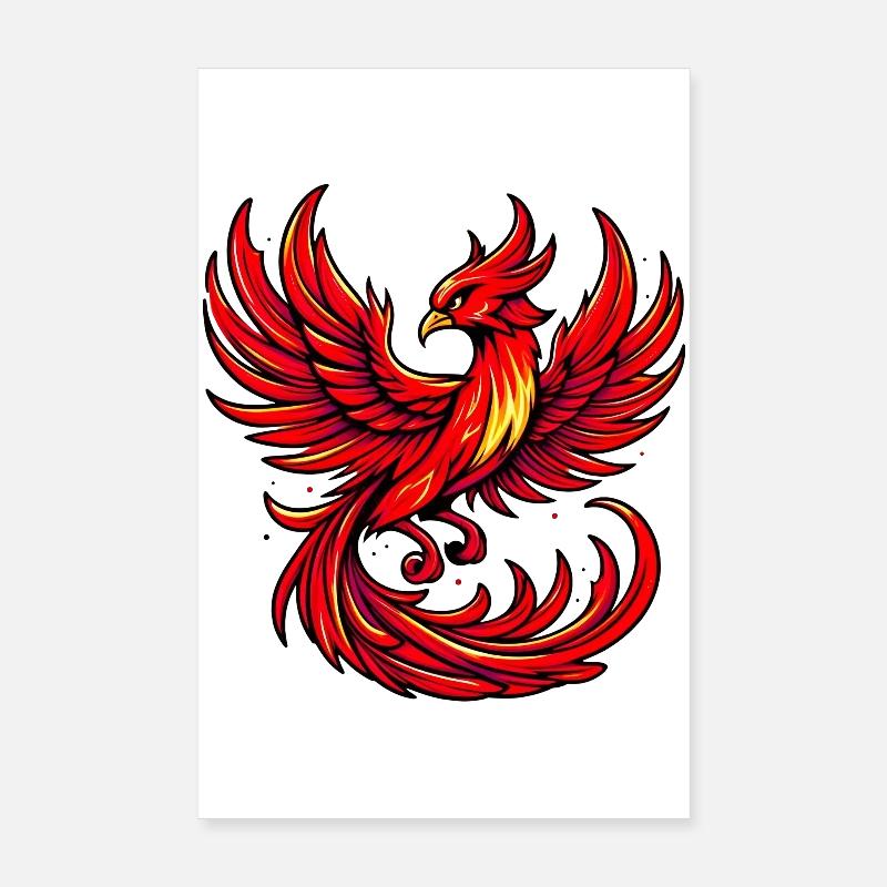 Roter Phönix Poster 20x30 cm