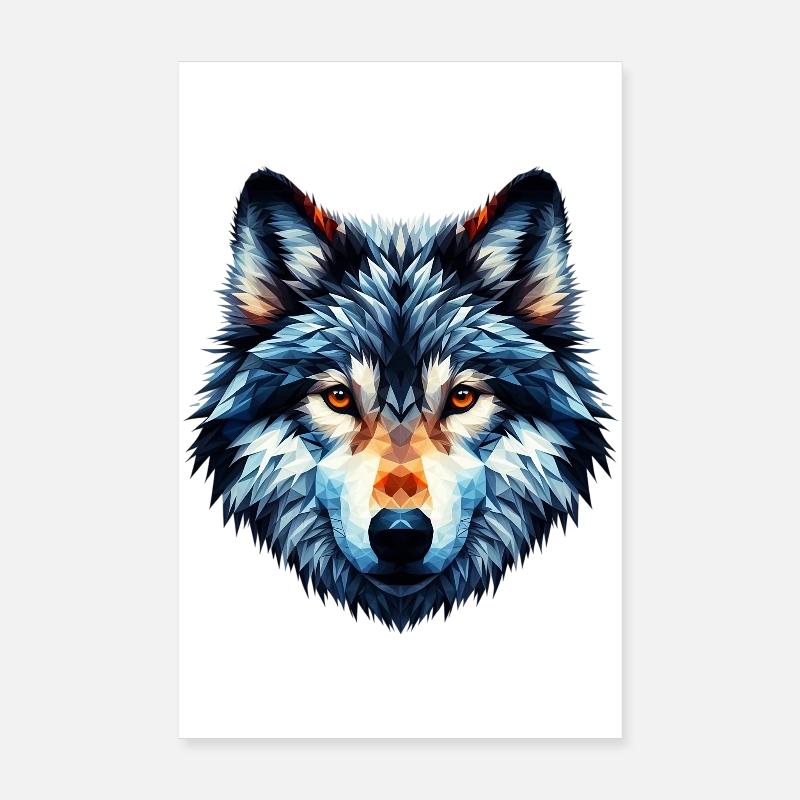 Polygonaler Wolf Poster 20x30 cm