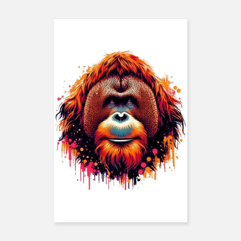 Orangutan Monkey Poster 8" x 12" (20x30 cm)