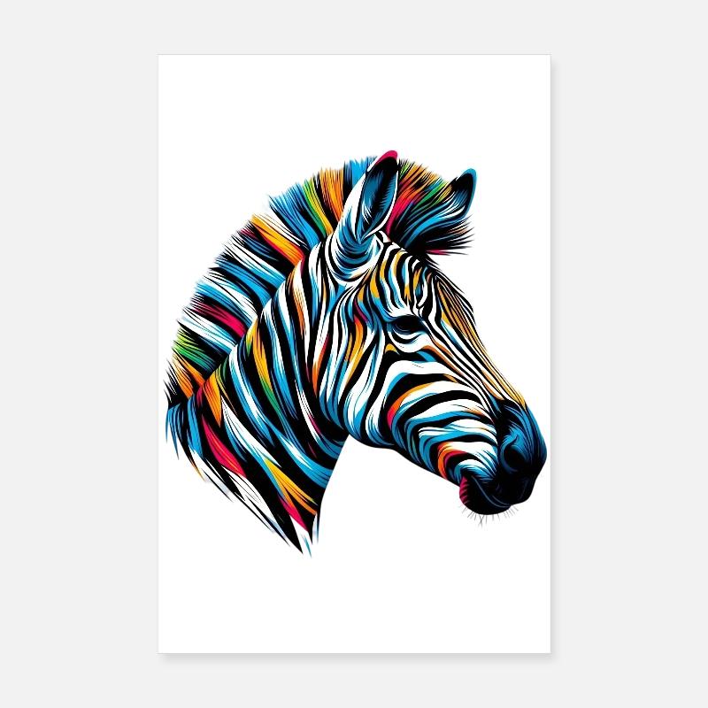 Zebra Poster 8" x 12" (20x30 cm)