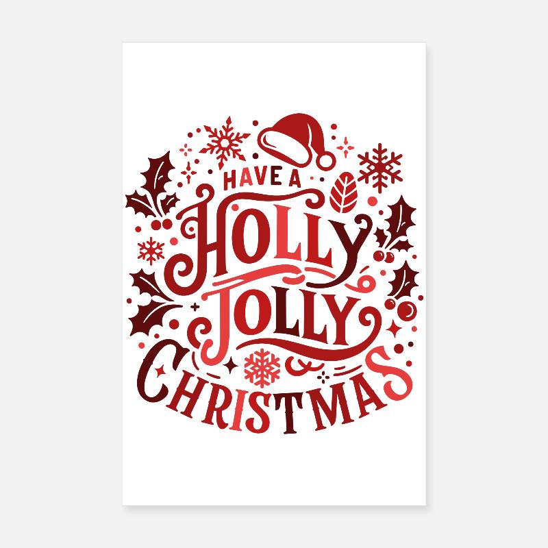 Motif de Noël Holly Jolly Poster 20 x 30 cm