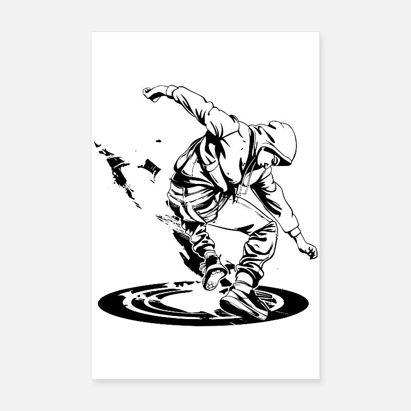 Breakdancer Drawing Poster 8" x 12" (20x30 cm)