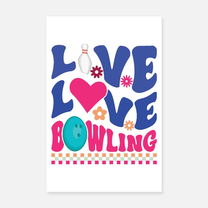 Live, Amour, Bowling Poster 20 x 30 cm