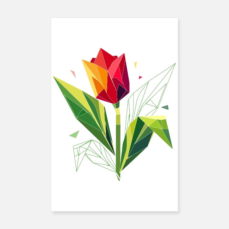 Tulipe géométrique – l’élégance dans les polygones Poster 20 x 30 cm