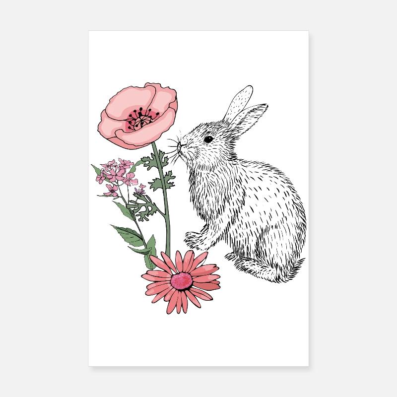 Lapin de Pâques Joyeuses Pâques Poster 20 x 30 cm