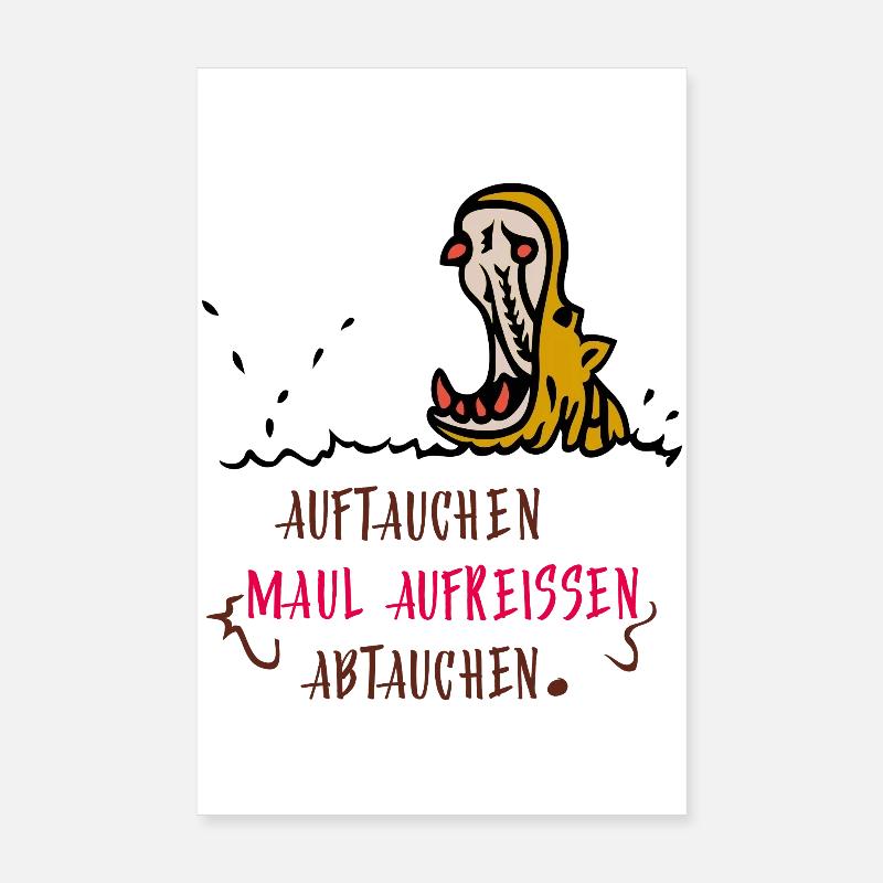 Hippo Poster 8" x 12" (20x30 cm)