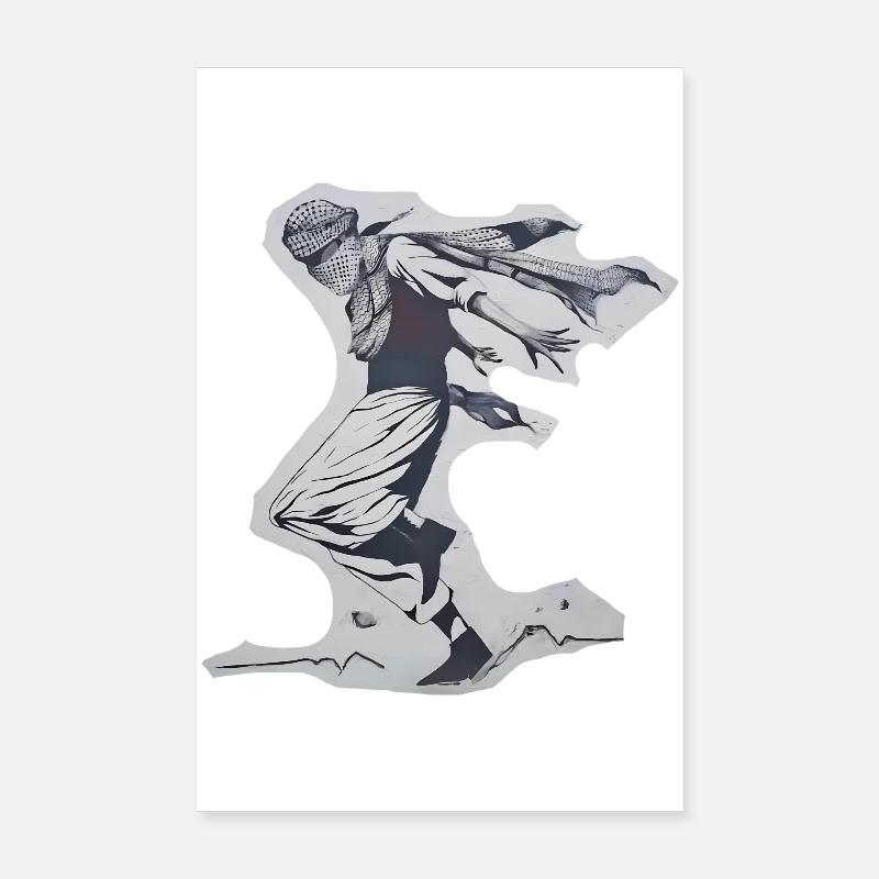 Le Danseur de la Liberté - Poster 20 x 30 cm - blanc