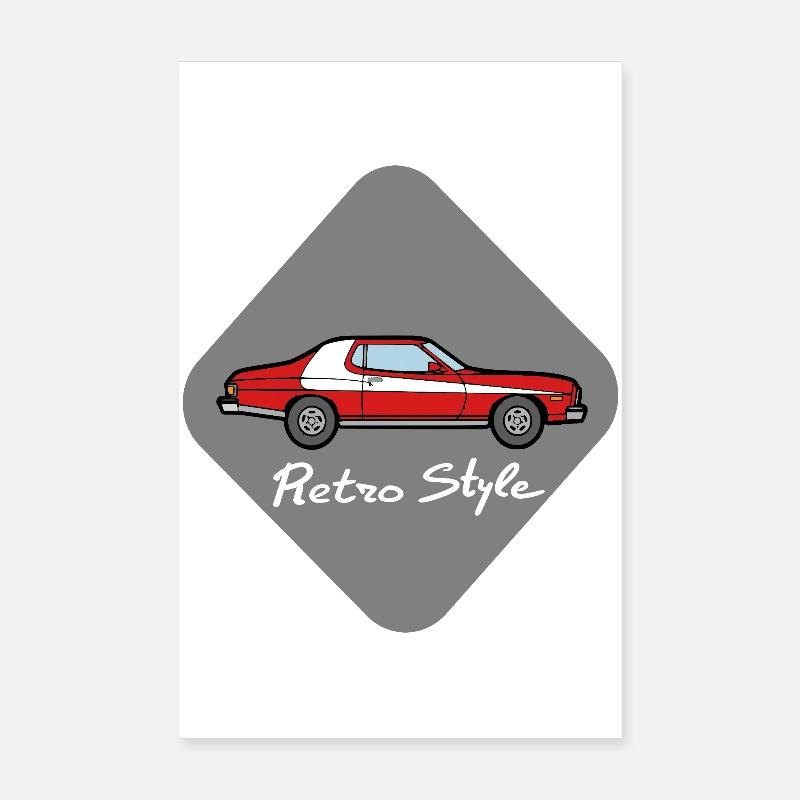 Retro style - Poster 8" x 12" (20x30 cm) - white