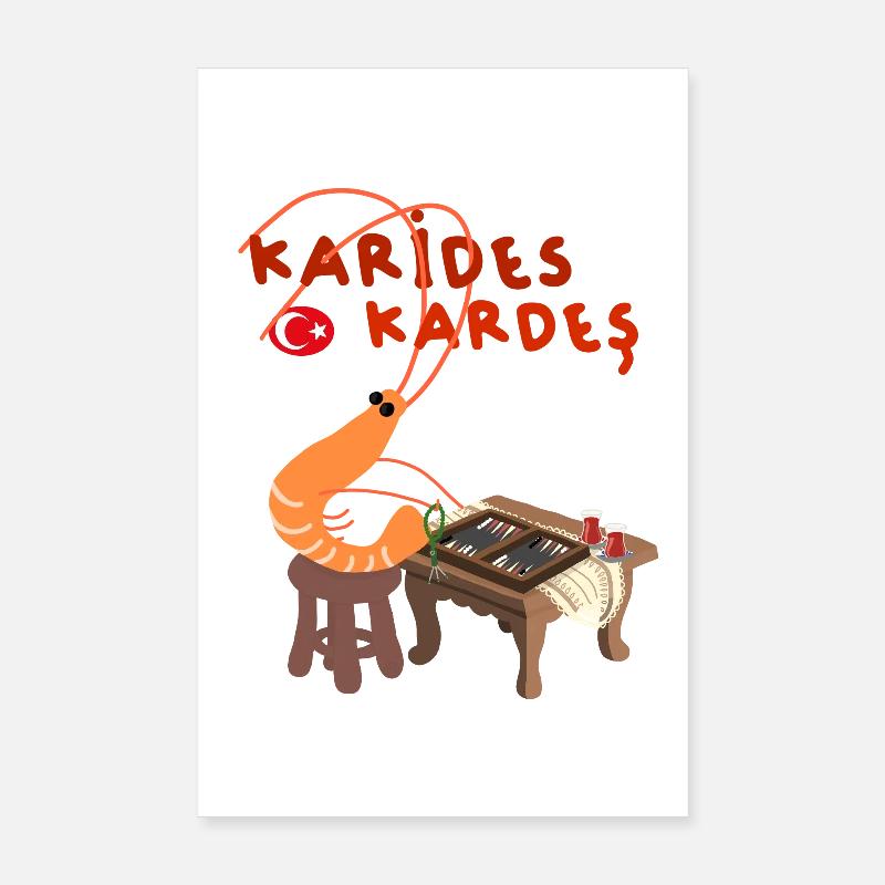 Türkische Garnele Karides Kardes Poster 20x30 cm