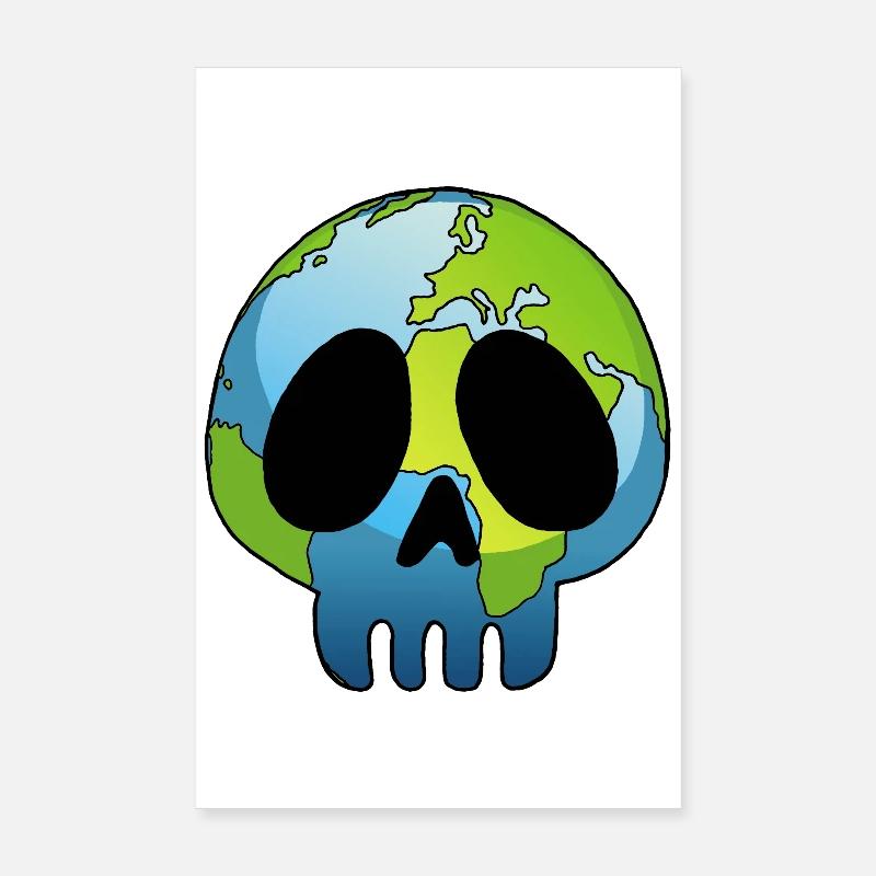 Skull of Planet Earth Poster 8" x 12" (20x30 cm)