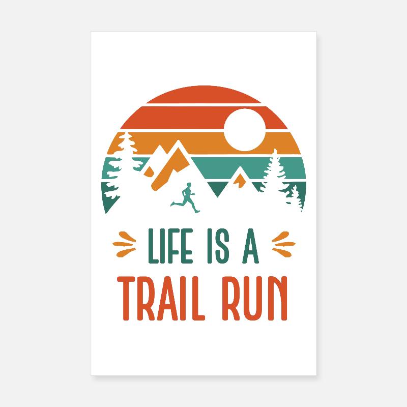 La vie est une course de trail Poster 20 x 30 cm
