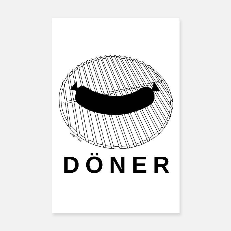 Döner vom Rost - Poster 20x30 cm - Weiß