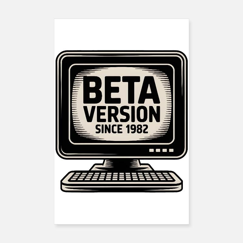 Retro Computer Beta Version Design - Poster 20x30 cm - Weiß