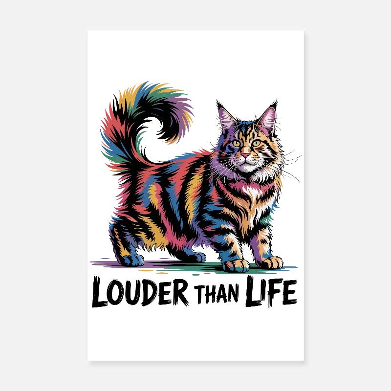 Bunte Regenbogen-Katzenkunst Poster 20x30 cm