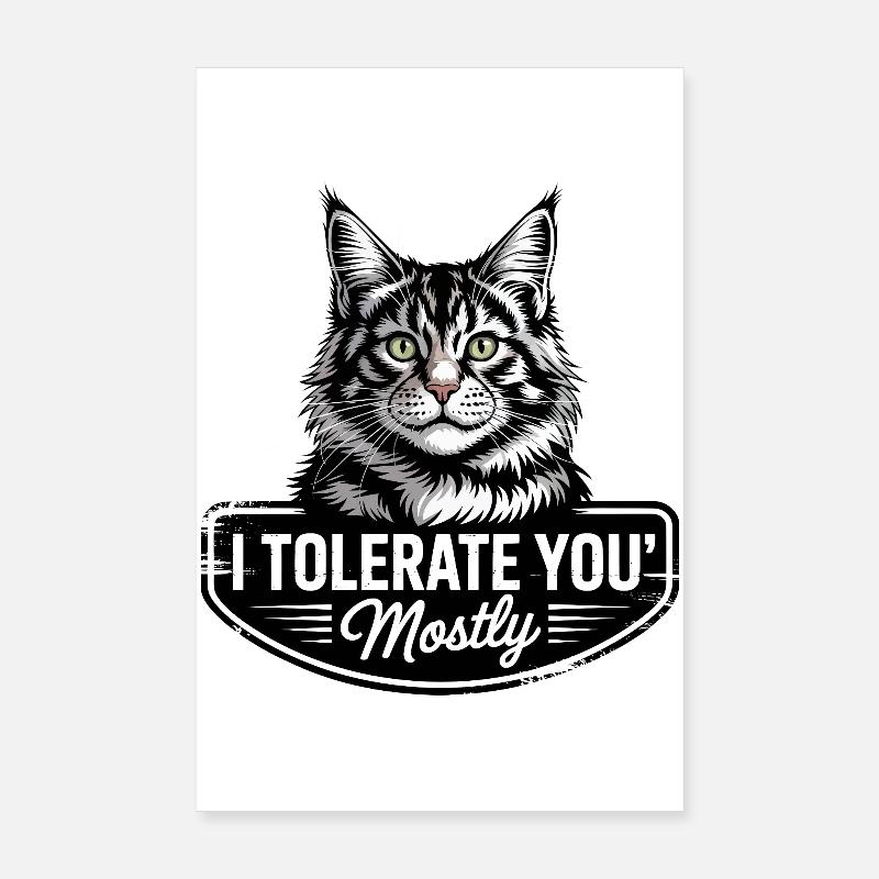 Chat tolérant Poster 20 x 30 cm