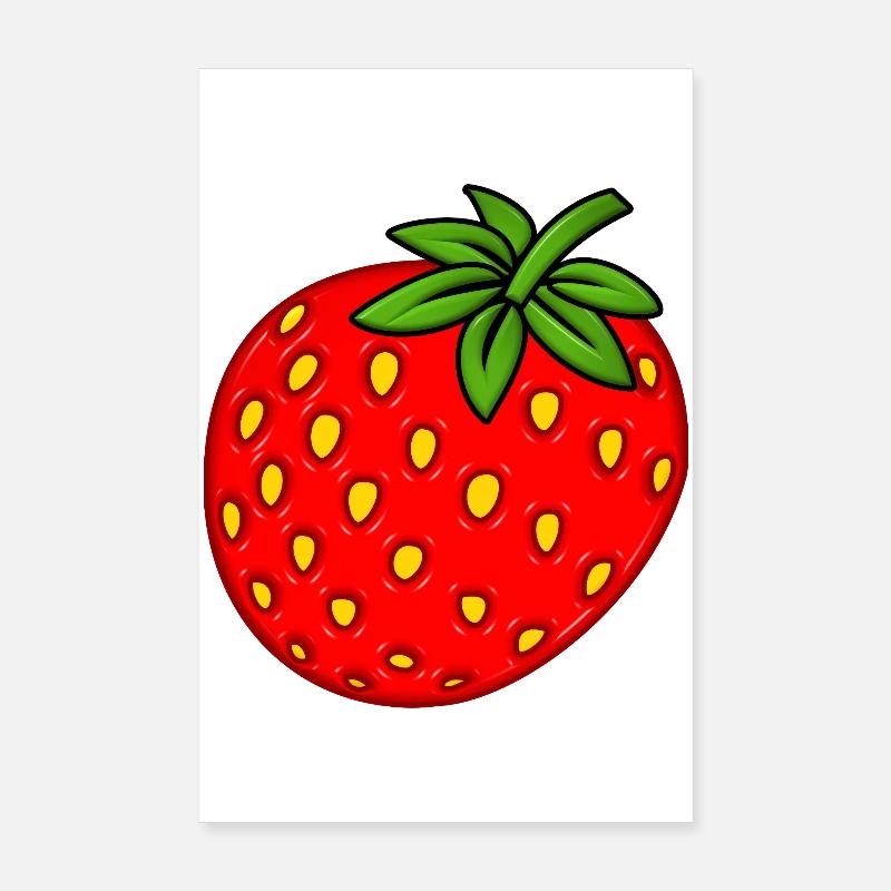 Fraise - Poster 20 x 30 cm - blanc