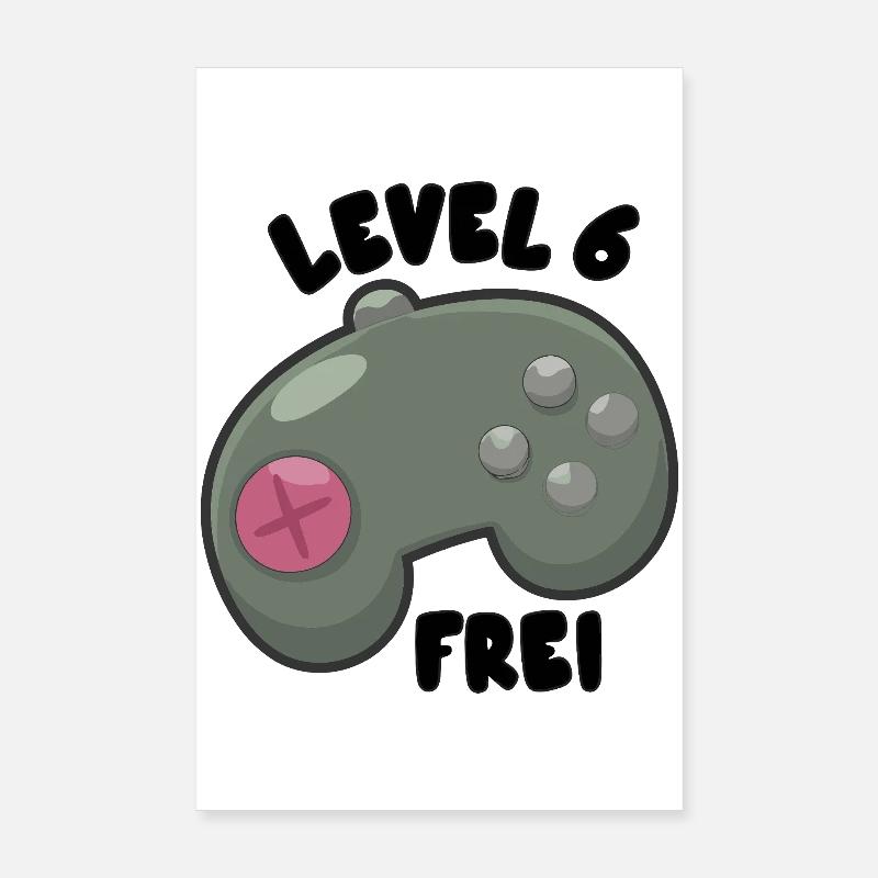 Level 6 Controller 6.Geburtstag Geburtstagsparty Poster 20x30 cm