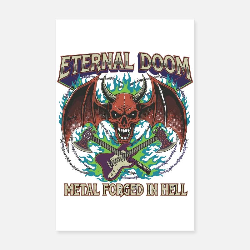 Eternal Doom Hell Metal Artwork Poster 8" x 12" (20x30 cm)