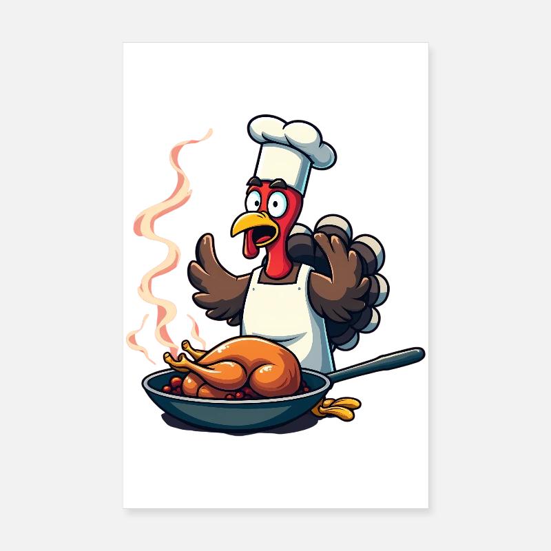 Cuisinier de dinde de Thanksgiving Poster 20 x 30 cm