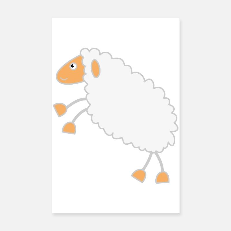 Flauschiges Schäflein Cartoon Design Poster 20x30 cm