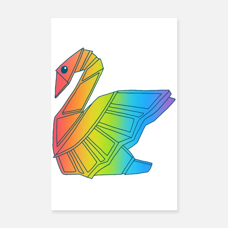 Rainbow Swan Poster 8" x 12" (20x30 cm)