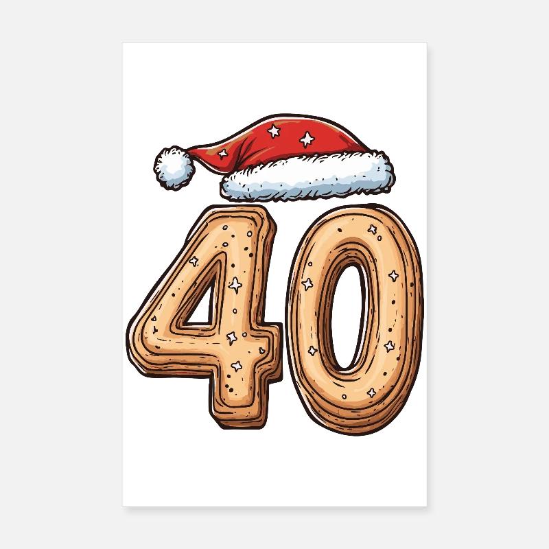40 chiffres Biscuit Noël Poster 20 x 30 cm