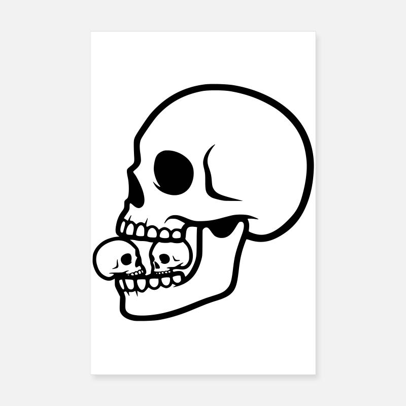 Makaberer Totenkopf | Horror Design Poster 20x30 cm