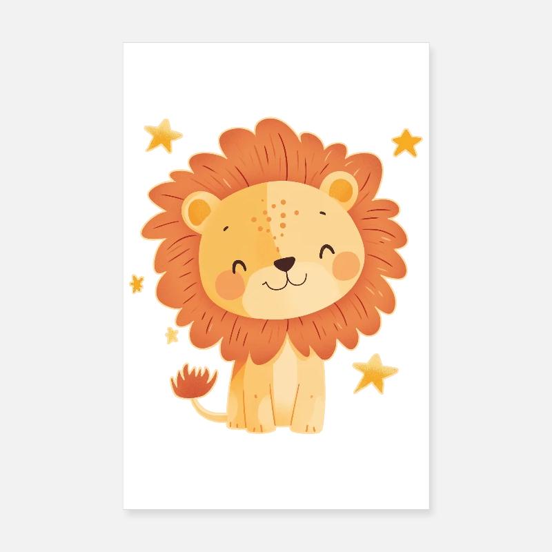 Leo with starry sky Poster 8" x 12" (20x30 cm)