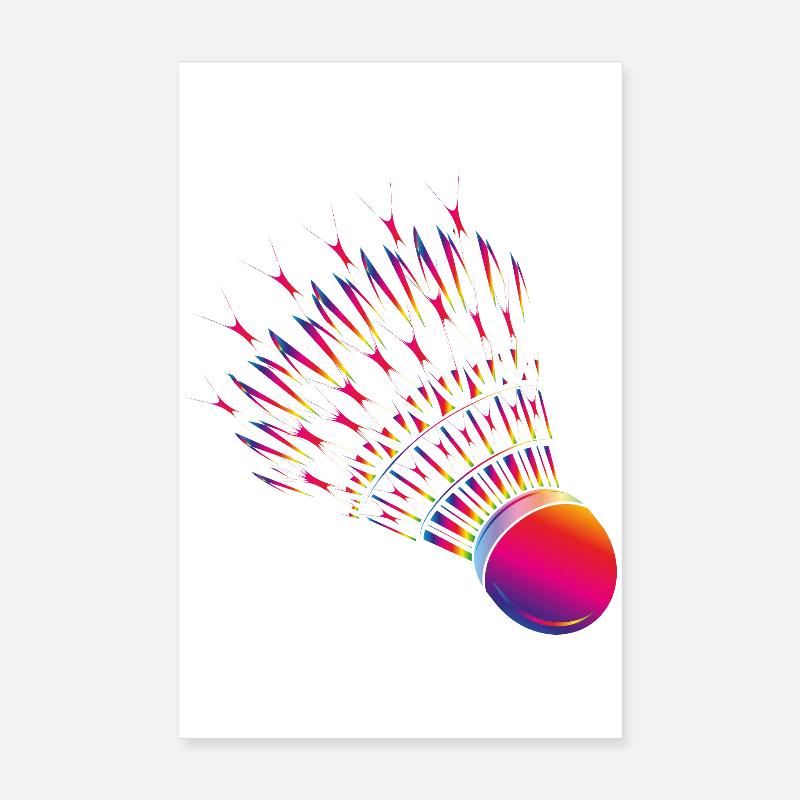 Badminton coloré – motif de badminton dynamique Poster 20 x 30 cm