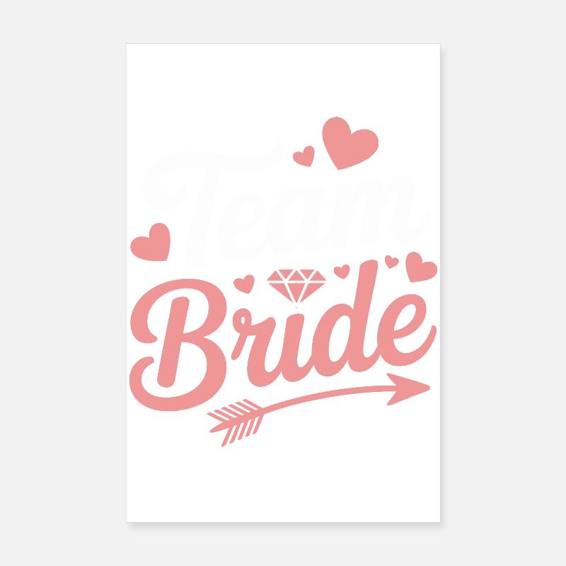 Team Bride Brautparty Herz Diamant Poster 20x30 cm
