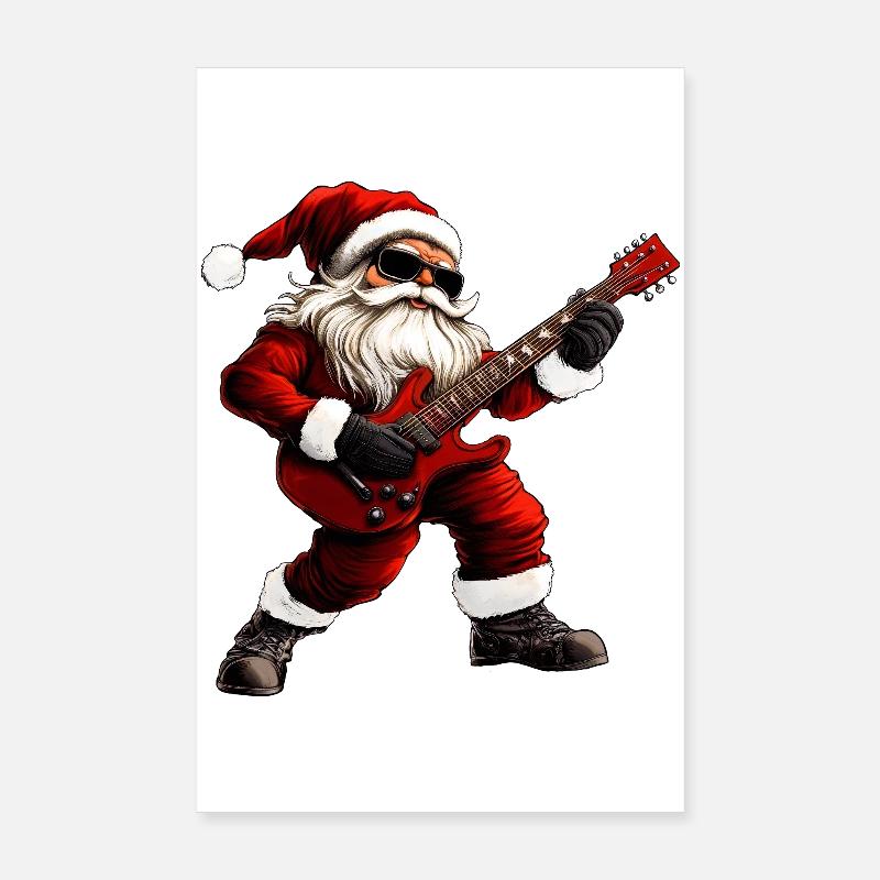 Guitaristes électriques Noël Poster 20 x 30 cm