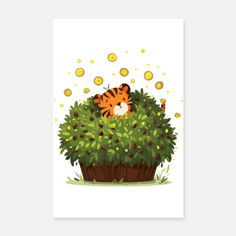 Magie du tigre caché dans la brousse Poster 20 x 30 cm