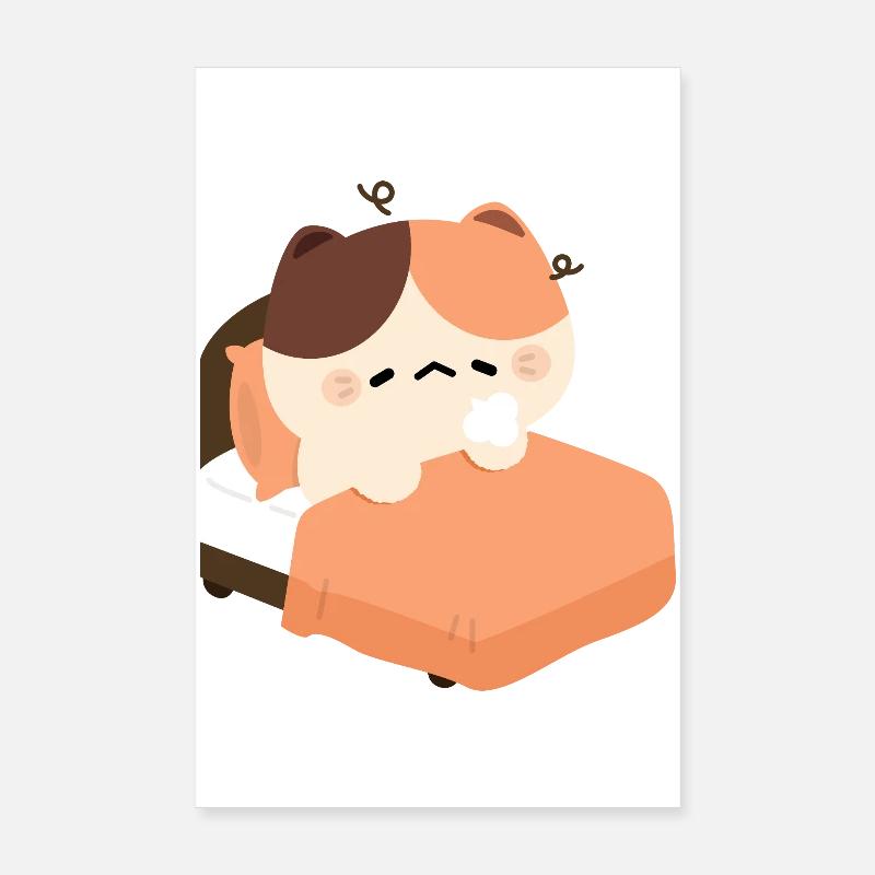 Chat Tortie Endormi Poster 20 x 30 cm