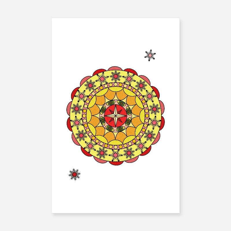 Mandala Sun Star Circle Design Poster 8" x 12" (20x30 cm)
