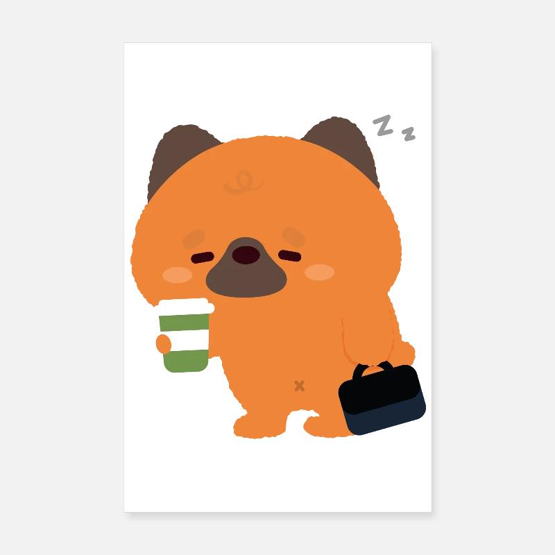 Sleepy German Shepherd Coffee Poster 8" x 12" (20x30 cm)